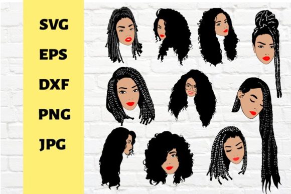 10 Color Black Woman Set: Vibrant Digital Art for Creators