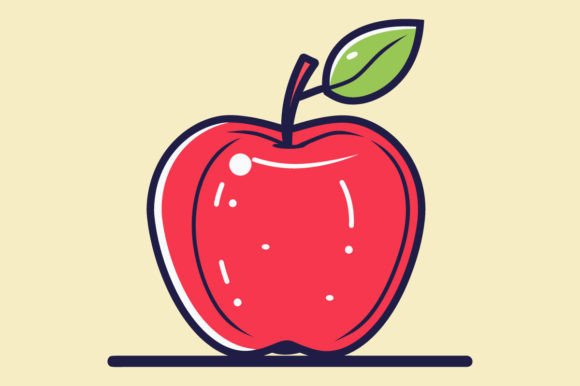 Apple Flat Color Sketch Art: A Versatile Vector Illustration