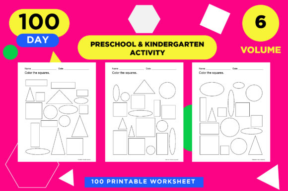 Color the Shapes Kindergarten Worksheets: Building Foundational Skills