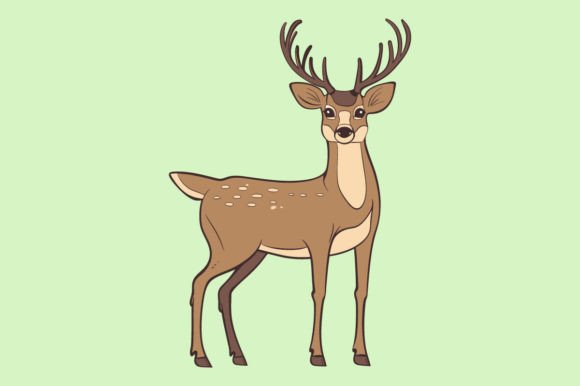 Deer Flat Color Vector Illustration Art: Your Go-To Design Asset