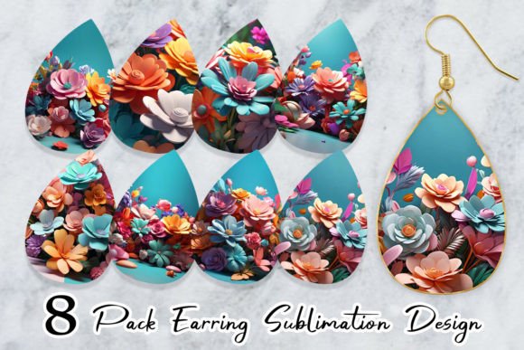 Earring 3D Flowers Pastel Color: A Designer's Delight