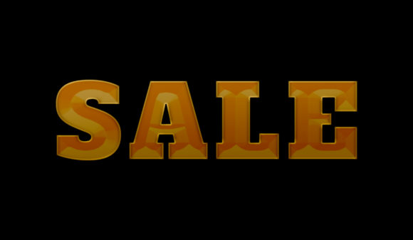 Elevate Your Designs with Sale Golden Color 3d Text Effect
