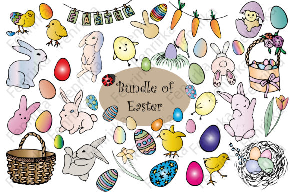 Large Bundle of Easter Color Hand Drawn: A Creative Toolkit