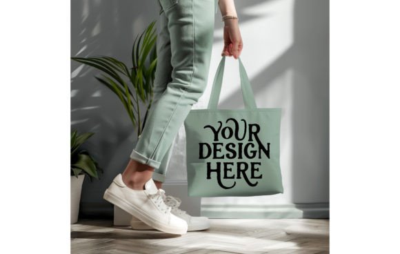 Light Green Tote Bag Mockup: A Fresh Design Asset