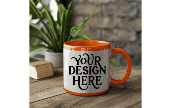 Orange Mug Mockup 9: Instant Download Design Asset