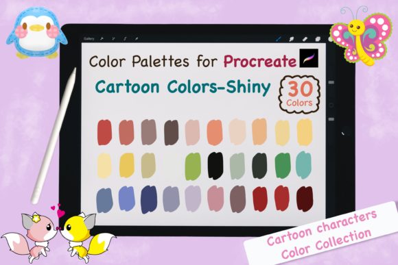 Procreate Color Palettes-Cartoon Shiny: Instant Vibrancy