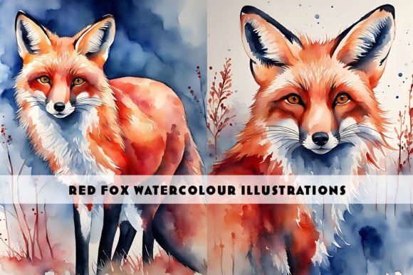 Red Fox Watercolour Illustrations: Versatile Art for Modern Projects