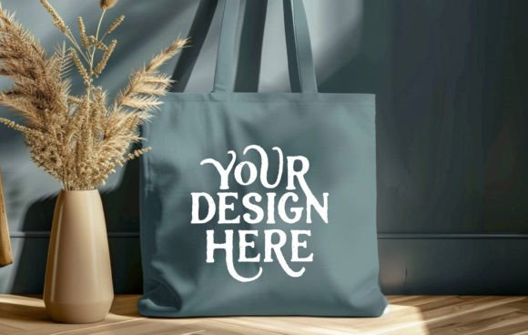 Tote Bag, Blue Spruce Color Mockup 2: Your Instant Design Showcase