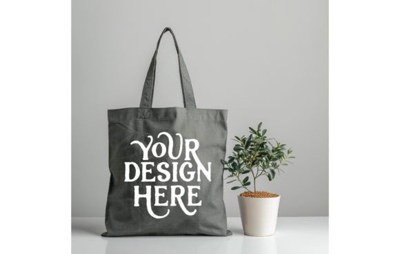 Tote Bag, Grey Color Mockup 7: Elevate Your Design Portfolio