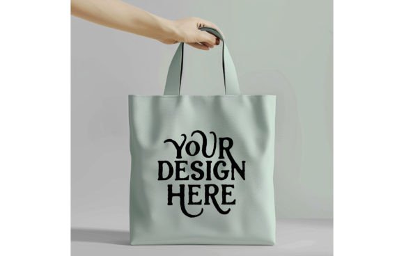 Tote Bag, Light Green Color Mockup 6: A Fresh Canvas for Your Designs