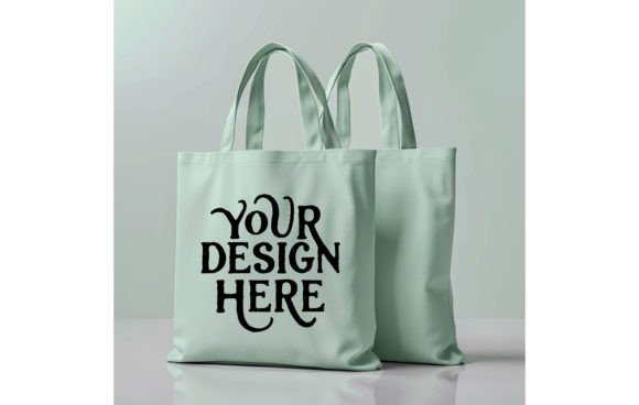 Tote Bag, Light Green Color Mockup 8: Elevate Your Design Portfolio