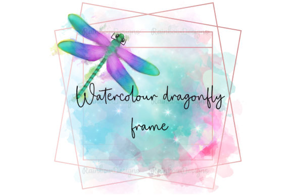 Watercolour Dragonfly Frame: A Blend of Nature and Geometry