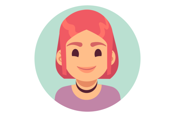 Young Woman Round Portrait: A Modern Flat Color Typeface